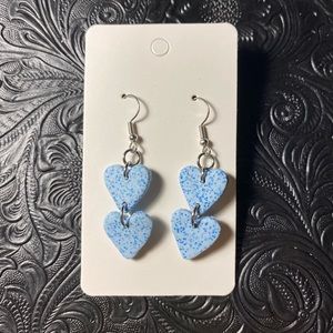 Heart clay earrings
